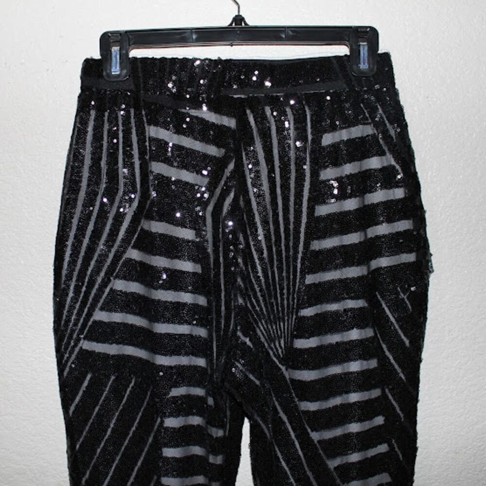 Black Sequin Flare Pants - Brand - Picture 6 of 12